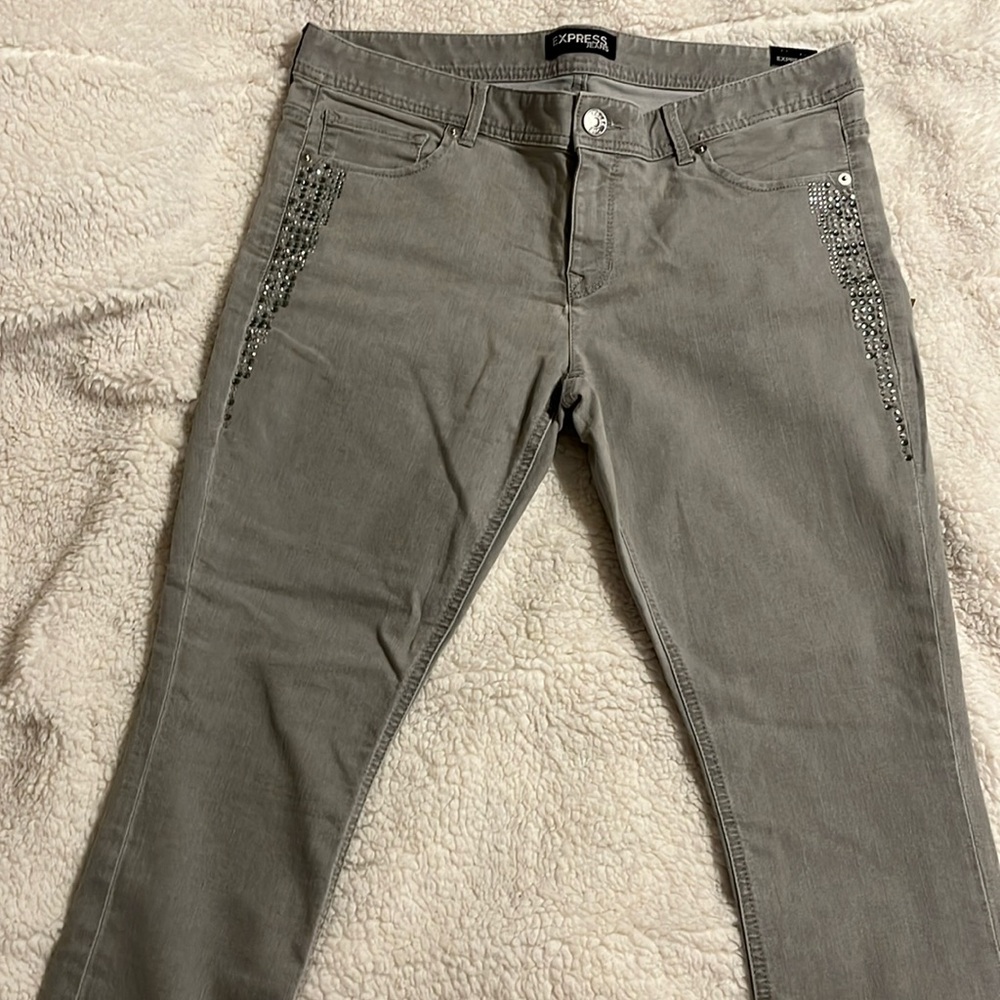 Express - jeans with bling size 12 crop- low rise
